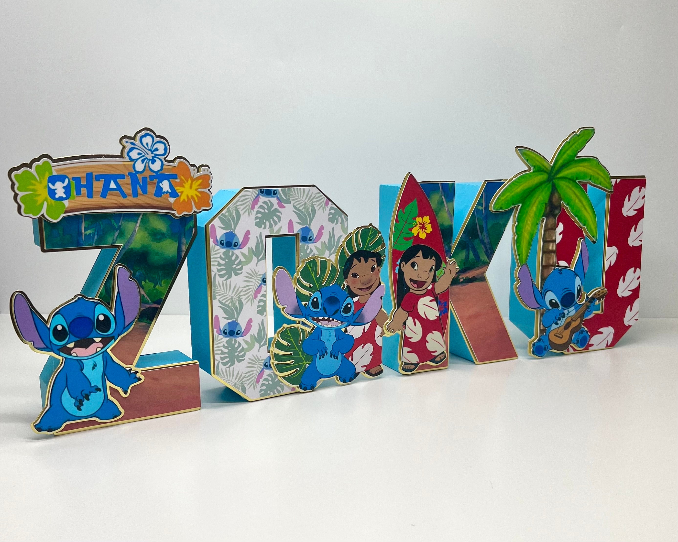 Stitch letras 3D / fiesta de cumpleaños de Stitch / decoración de cumpleaños  de Lilo & Stitch / decoración de fiesta de cumpleaños / carta 3D  personalizada -  México