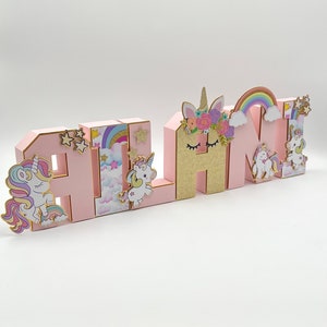 Letters custom Unicorn 3D/ unicorn birthday decorations/ unicorn centerpiece/unicorn table decoration/unicorn room decoration