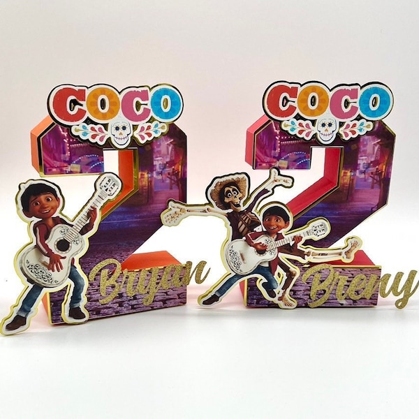 Custom Disney Coco 3D Numbers or Letters /  Birthday Party Decorations Disney Coco