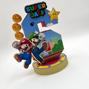 Custom Super Mario Bros Centerpiece’s/ The a brothers Mario & Luigi Party/ Mario bros / Mario and Luigi Party Supplies/ Mario bros