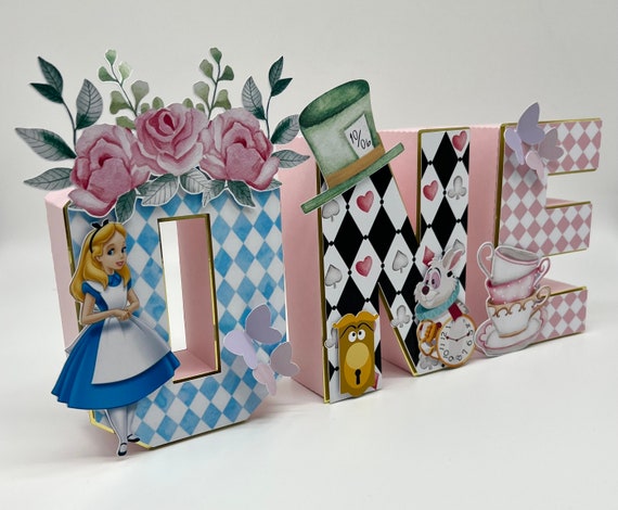 Custom Alice in Wonderland Original 3D Letters / Birthday Alice in Wonderland  Party Decorations 