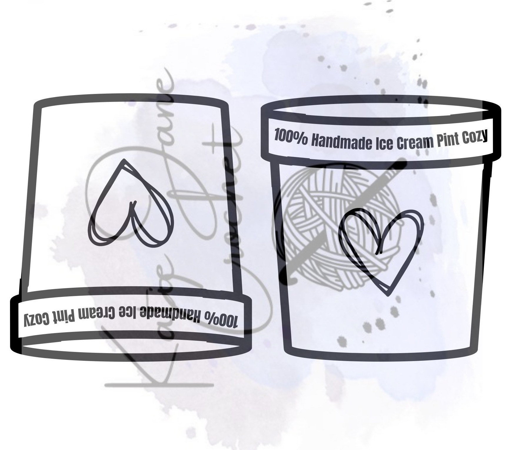 Ice Cream Pint Cozy Template, Printable Pint Cozy Display, Ice Cream