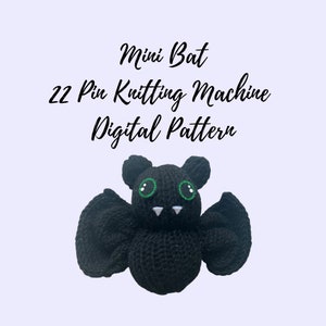 Mini Bat Digital Knitting Machine Pattern Knitting Machine Bat Pattern Addi Machine Bat Knitting Amigurumi 22 Pin Bat Pattern