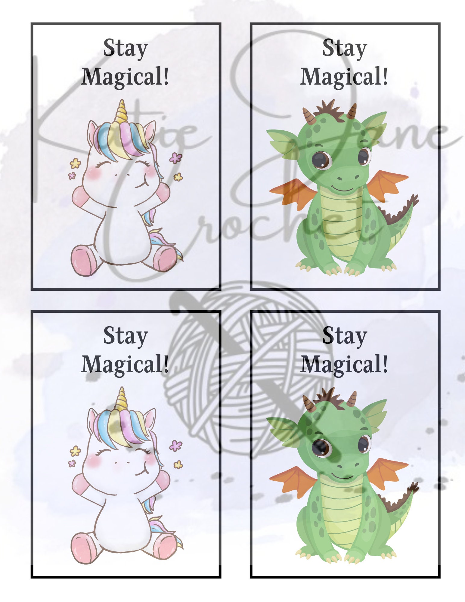 Unicorn Dragon Digital Card Printable, Stay Magical Printable, Unicorn ...