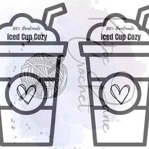 Blank Iced Coffee Cup Cozy Template, Printable Cup Cozy Display, Iced Coffee Sleeve Insert, Packaging Template for Handmade Cup Holders