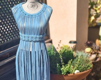 Macrame dress ALL IN ONE with separate belt