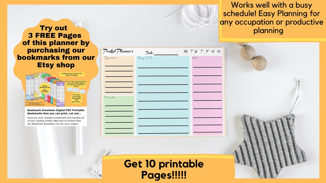 Printable Pocket Planner Digital PDF Download 5.5 X 4.3 Inch | Etsy UK