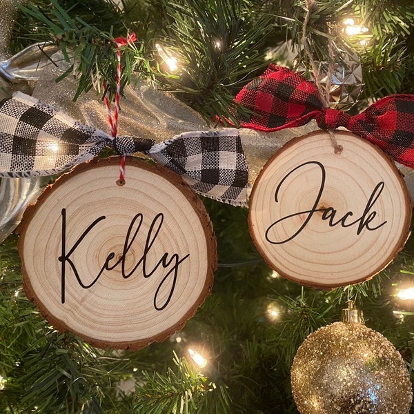 Customized wood ornament, christmas tree ornament, name ornament, wood ornament