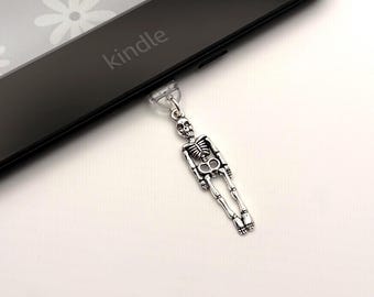 Accesorio para Kindle con diseño de esqueleto: conector antipolvo USB-C micro USB, accesorio para lector electrónico