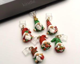 Charm USB-C micro USB para Kindle con diseño de gnomo navideño