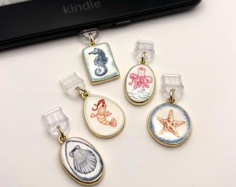 Charm Kindle de océano coqueto y lindo, charm Kindle de playa, charm Kindle colgante, charm Kindle lindo, charm Kindle micro USB USB