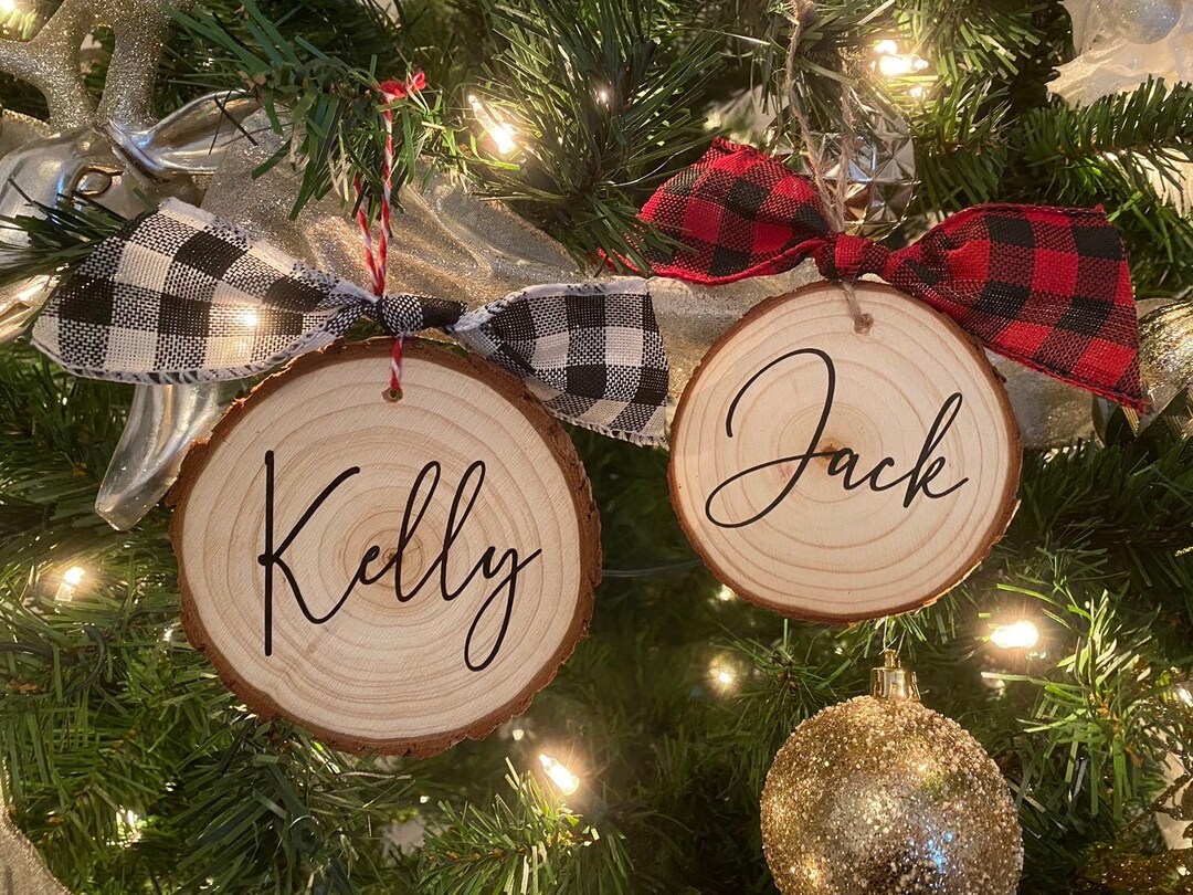 Customized Wood Ornament Christmas Tree Ornament Name Etsy