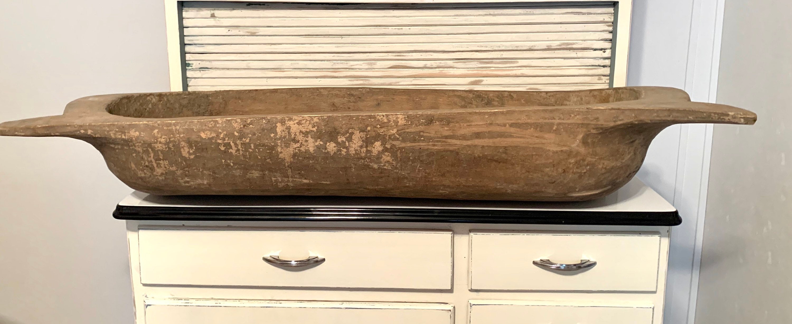 Dough Bowl Trencher Antique 1800's Extra Large 47L x Etsy