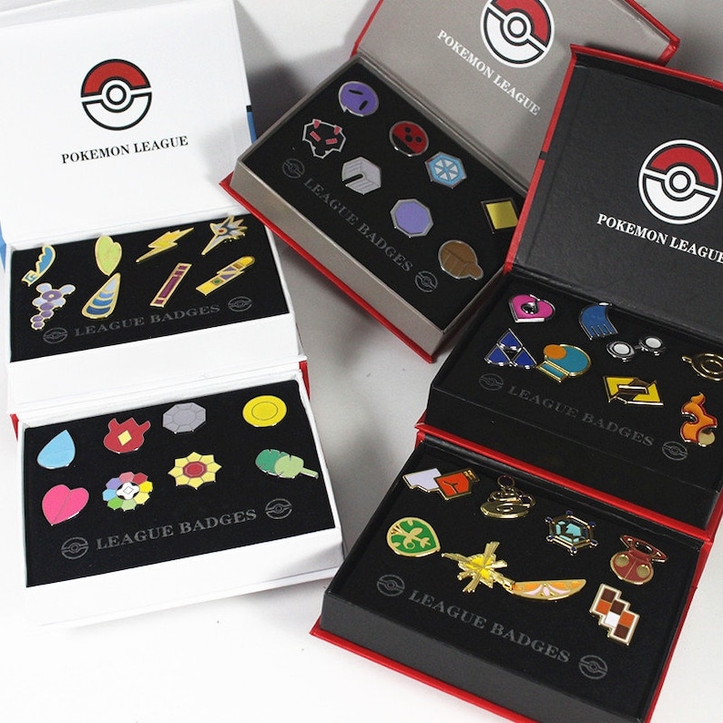 Un conjunto de Pokemon Pin 8 PCS Pokemon Gym Pins Pokemon Etsy