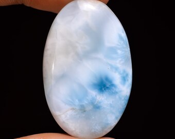 34X21X5 mm SU-1999 Natural Larimar Oval Shape Cabochon Loose Gemstone For Making Jewelry 36 Ct