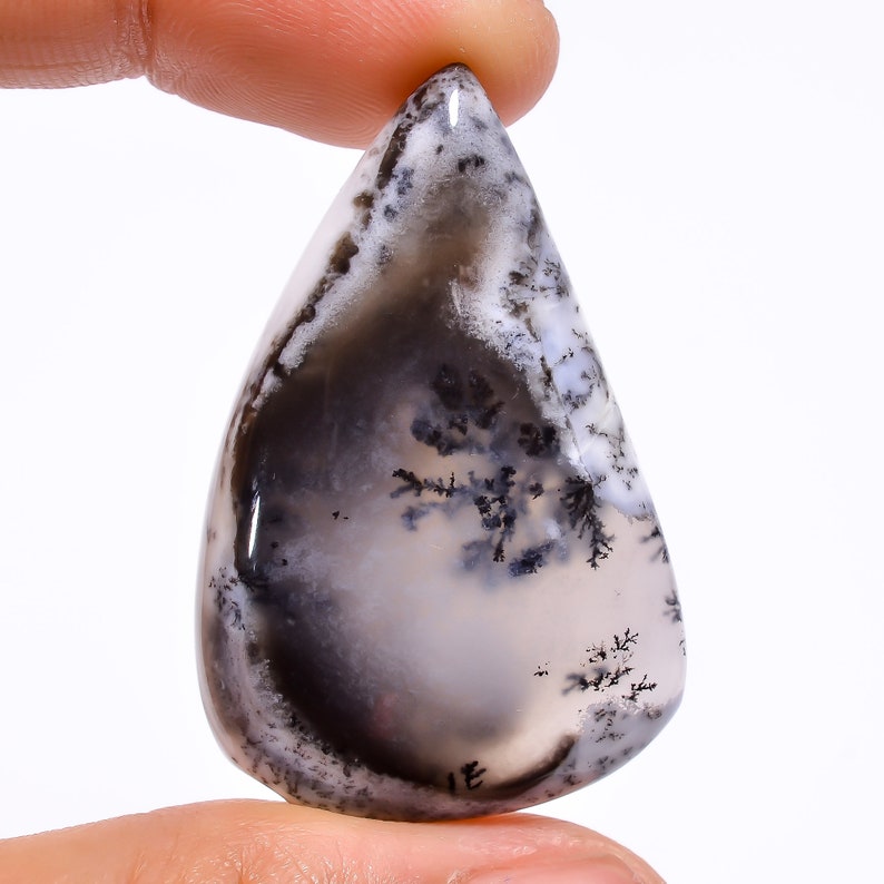 39X25X7 mm SU-1935 Natural Dendrite Opal Fancy Shape Cabochon Loose Gemstone For Making Jewelry 49.5 Ct