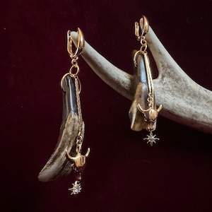 Antique Buffalo Earrings Gold