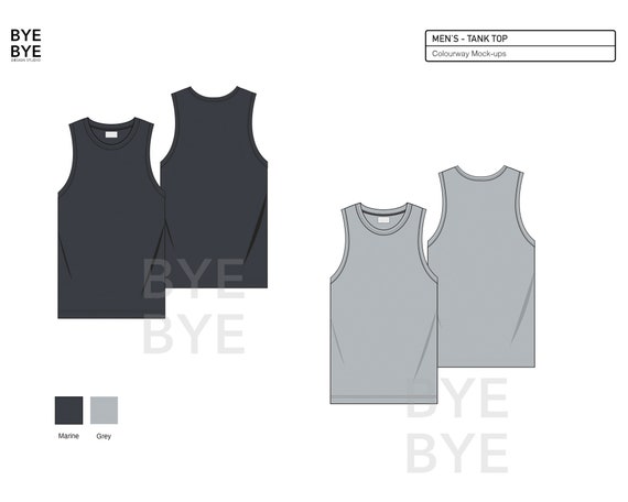MEN'S TANKTOP - Fashion Design Flat Sketches to Download