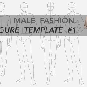 Male Fashion Figure Template - Fashion Croquis #1