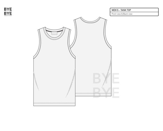MEN'S TANKTOP - Fashion Design Flat Sketches to Download
