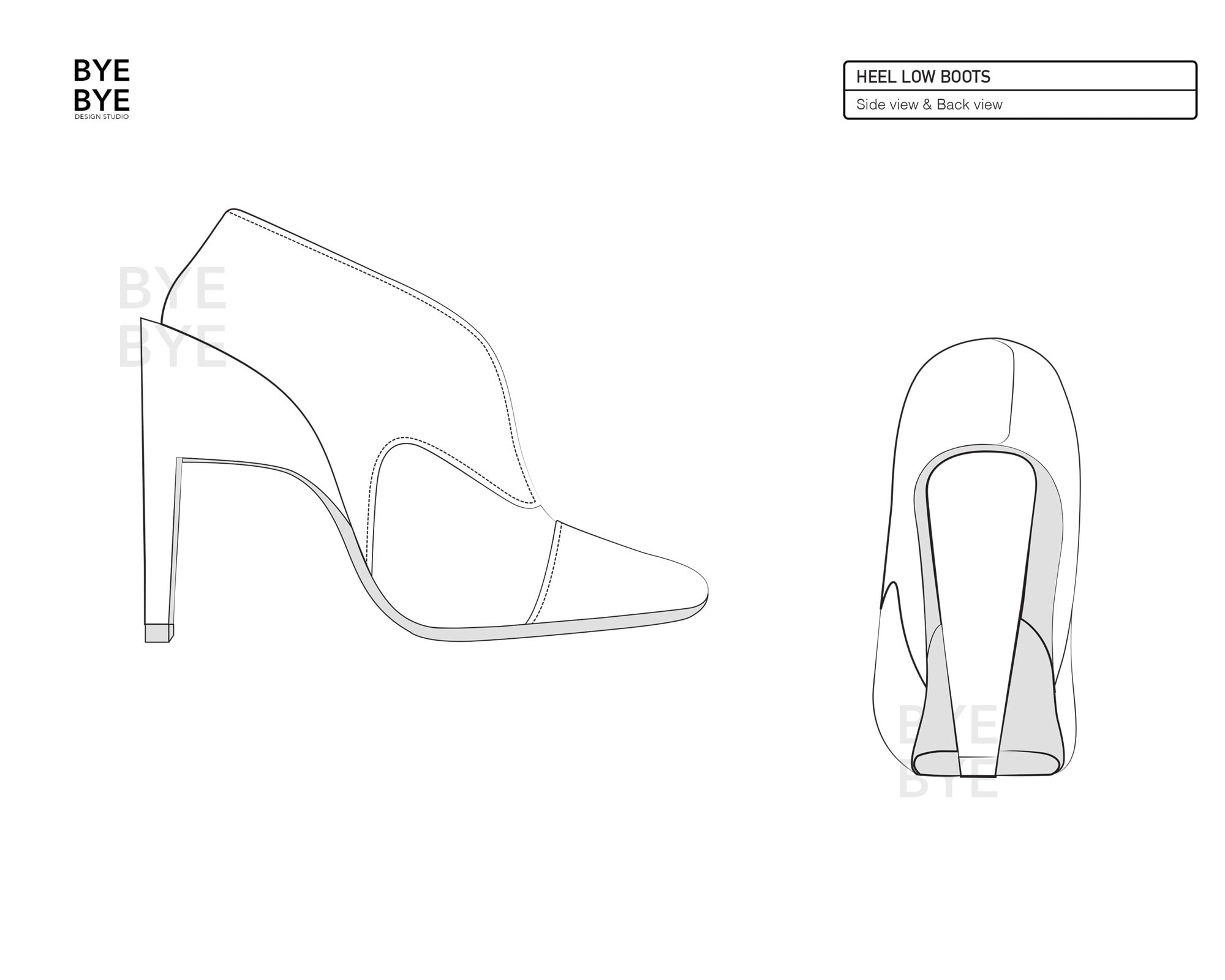 Hand drawn ink vector high heel fashion boots... - Stock Illustration  [106577370] - PIXTA