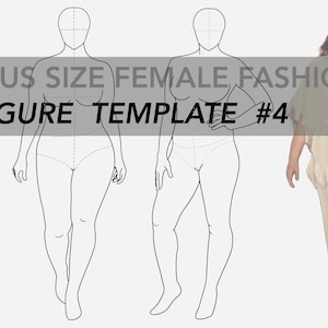 Fashion Sketchbook Figure Template - Plus Size Croquis #4