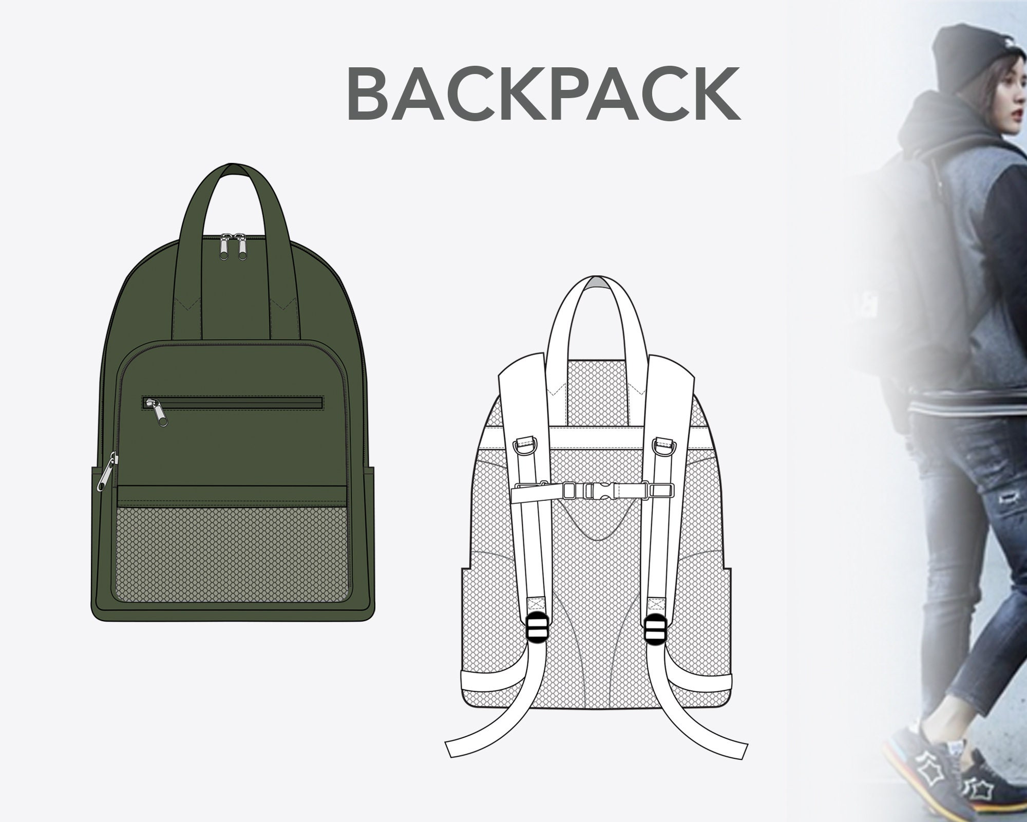 Flat Backpack Etsy UK