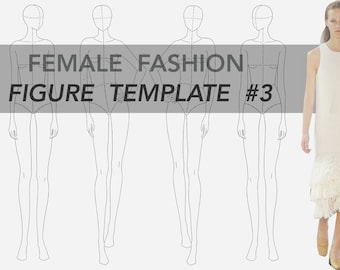 Female Fashion Figure Template - Fashion Croquis #3