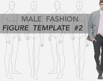 Male Fashion Figure Template - Fashion Croquis #2