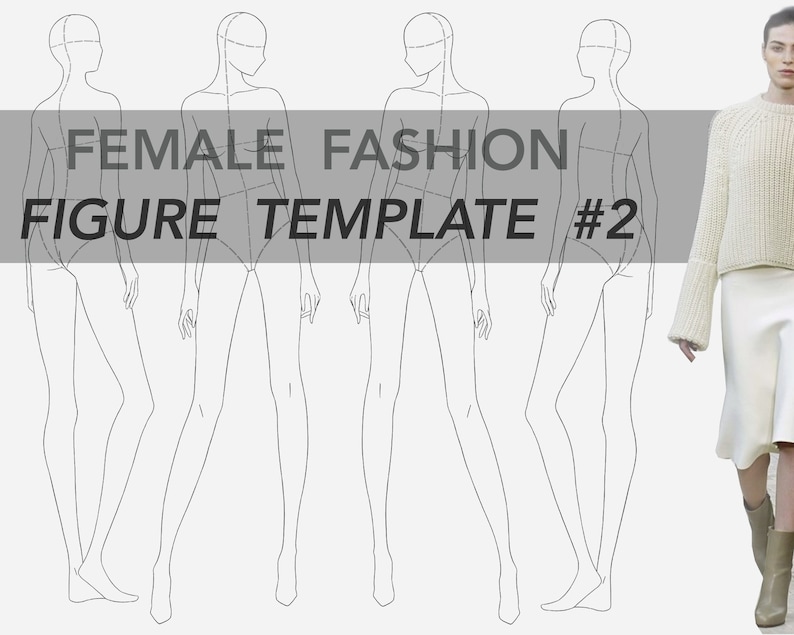 Fashion Sketchbook Figure Template Fashion Croquis 2 Etsy