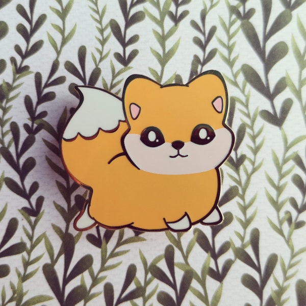 Baby Creamsicle Fox hard Emaille Pin