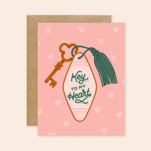 Key to My Heart A2 Greeting Card Valentine's Card image 1