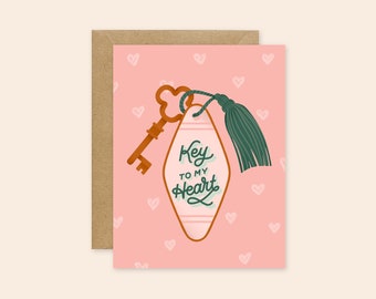 Key to My Heart | A2 Greeting Card | Valentine's Card