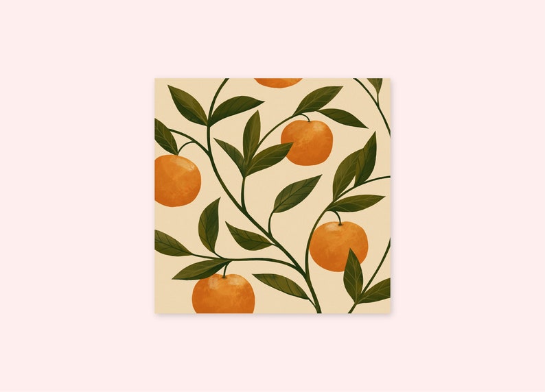 Mandarine Druck Orange Druck Mini Kunstdruck Illustrierter Druck Bild 1