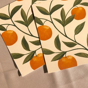 Mandarine Druck Orange Druck Mini Kunstdruck Illustrierter Druck Bild 3