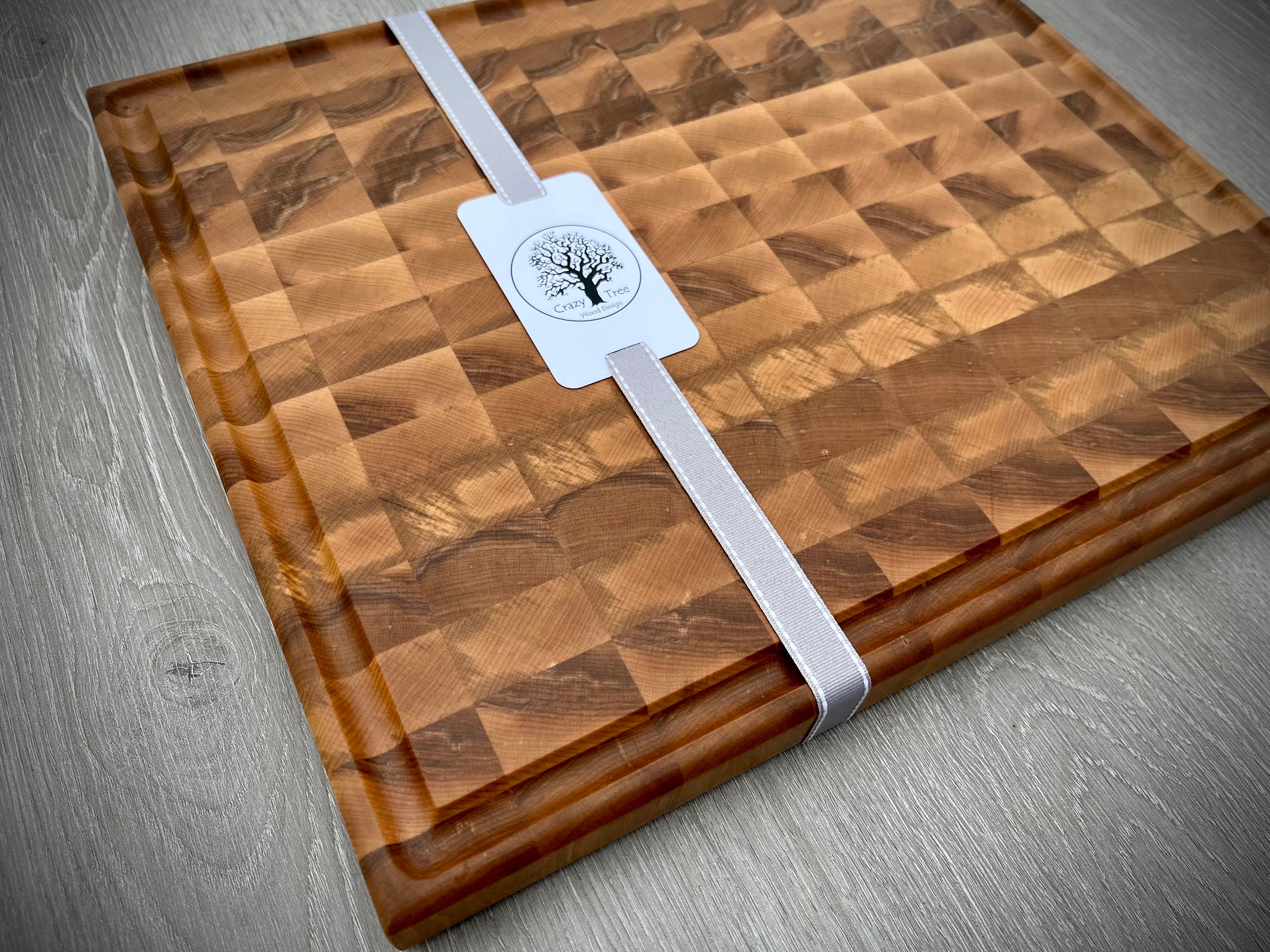 Double Sided Maple End Grain Cutting Board with Juice Groove — Crazy