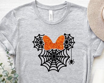 Minnie Mouse Spider Web Halloween Shirt, Minnie Halloween Tee,Halloween Spider Web Tee, Disney Halloween Shirt, Minnie Mouse Halloween Shirt