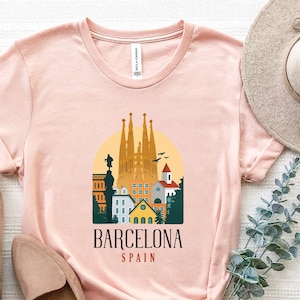 Barcelona Spain Shirt, Latin Shirt Gift, Barcelona Souvenir, Barcelona Aesthetic Shirt, Spain Travel Shirt, Spain Family Trip Shirt Gift Tee image 1