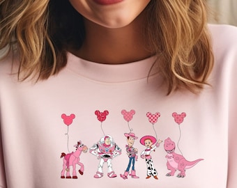 Toy Story Movie Characters Valentine Sweatshirt, Disney World Toy Story Valentine Shirt, Happy Valentine Day, Buzz Lightyear Valentine Tees