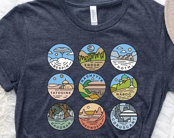Star Wars Planets Simple Shirt, Star Wars Planets Simple T-shirt, Star Wars shirts, Disney Star Wars Tee, Star Wars Gift shirt, galaxy's Tee