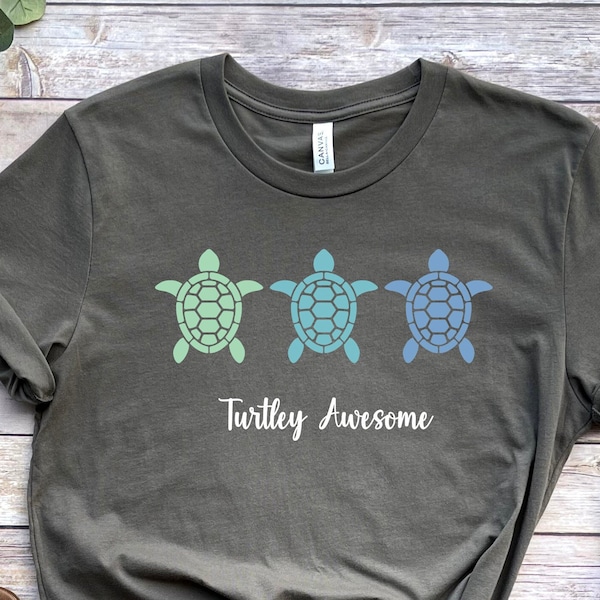 Turtley Awesome Shirt, Turtle Ocean Sun Shirt, Beach Party Shirt, Ocean Shirt, Turtle Lover Shirt,  Animal Lover Gift, Gift for Mom