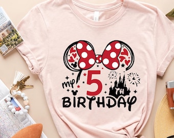 5th Birthday Shirt, Disney Birthday Squad T-Shirt, Minnie 5 Years Old Shirt, Birthday Shirt, Gift For 5th Birthday, My 5th Birthday gift Tee