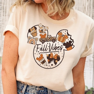 Fall Disney Mickey Shirt, Fall Vibes Shirt, Fall Disney Vacation, Disney Halloween, Disney Fall Shirt, Cute Fall Matching Family Gift Tee
