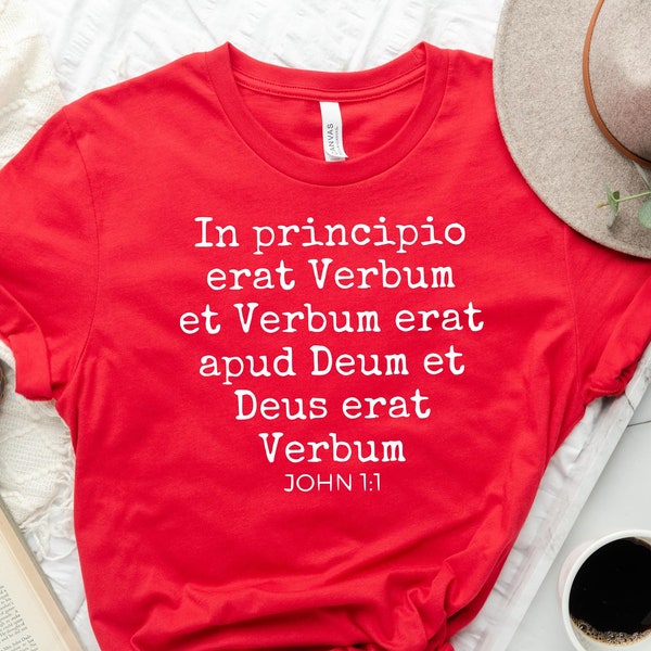 John 1:1 Script in Latin Shirt, Christian gift, Homeschool Mom Shirt, Classical Conversations Te, CC Shirt, Christian Homeschool, Latin gift