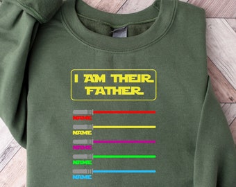 I Am Their Father Personalized Shirt,Star Wars Father Shirt,Personalized Fathers Day Shirt,Custom Shirt With Lightsabers, Star Wars Shirt