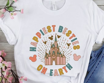 Shirt Happiest Besties on Earth, T-shirt Disney Besties, Disney ballonshirt, shirt Disney Group, Disney Best Friends, themaparkshirt