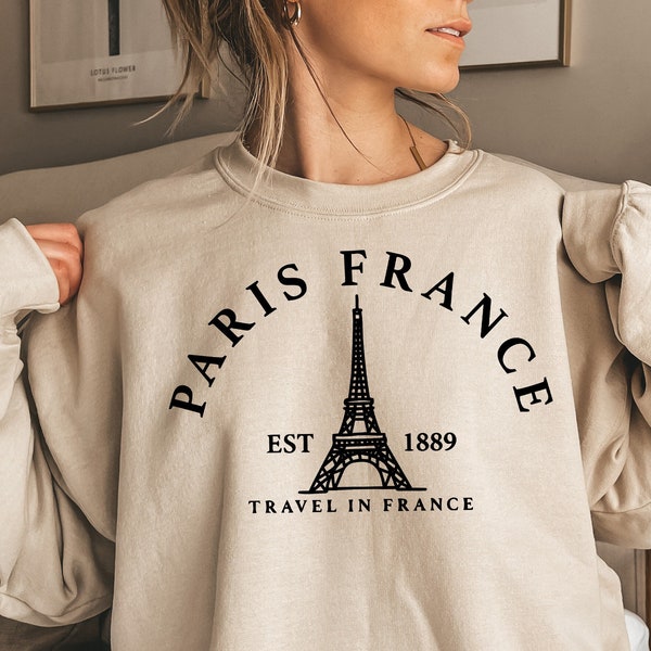 Chemise Paris France, Sweat-shirt Tour Eiffel, Chemise Voyage en France, Cadeau pour les amoureux de Paris, Souvenir de France, Cadeau de créateur, Tees de voyage à Paris