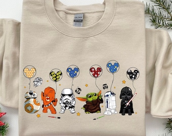 Star Wars Character Shirt, Star Wars gift Shirt, Star Wars Disney Baloon Tee, Star War T-shirt, Disney Man Shirt, Baby yoda Shirt, Star wars