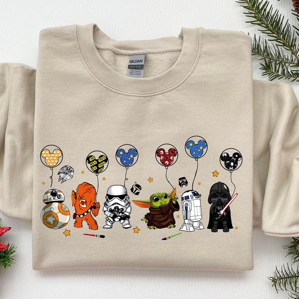 Star Wars Character Shirt, Star Wars gift Shirt, Star Wars Disney Baloon Tee, Star War T-shirt, Disney Man Shirt, Baby yoda Shirt, Star wars