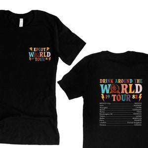 Disney Epcot World Tour Shirt, Drinking Around The World, Disney Shirt,Retro Disney Epcot Shirt, Mickey And Friends, Epcot Center 1982 Shirt